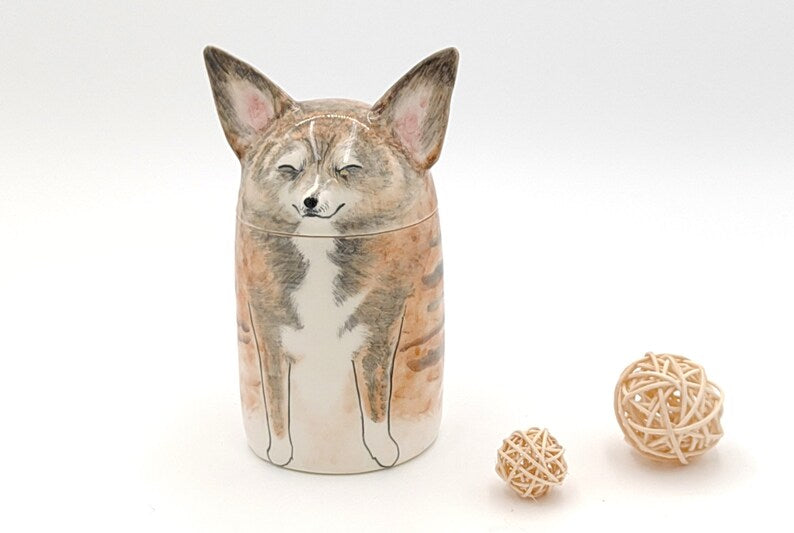 Handmade Ceramic Personalized Dog Urn – Customizable Pet Memorial Jar | A unique tribute to your beloved pet