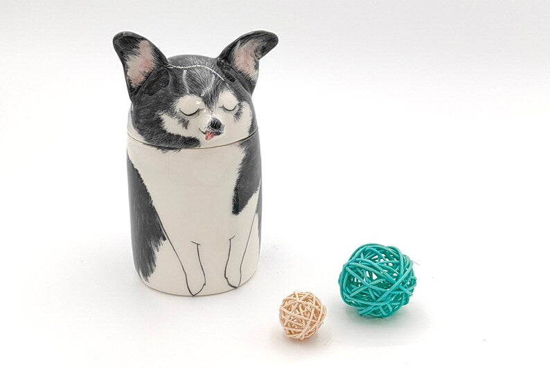 Handmade Ceramic Personalized Dog Urn – Customizable Pet Memorial Jar | A unique tribute to your beloved pet